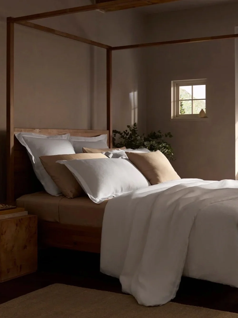 New Cozy Earth White Linen Standard Pillow Shams